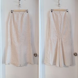 Hanna for La Journee 100% Linen Maxi Skirt with Peplum Hem size 3 or 8-10